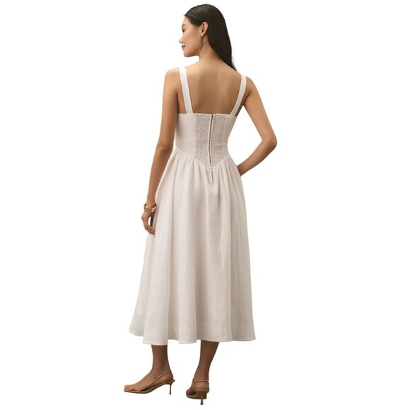 Reformation Balia linen dress + White + NWOT - Picture 3 of 13